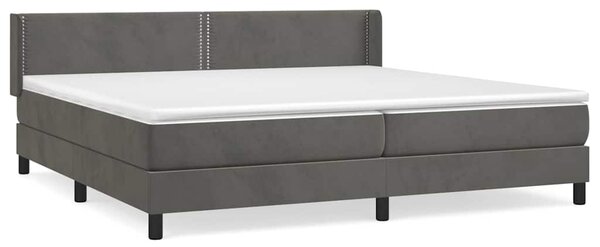 Box spring postel s matrací tmavě šedá 200x200 cm samet 3130920