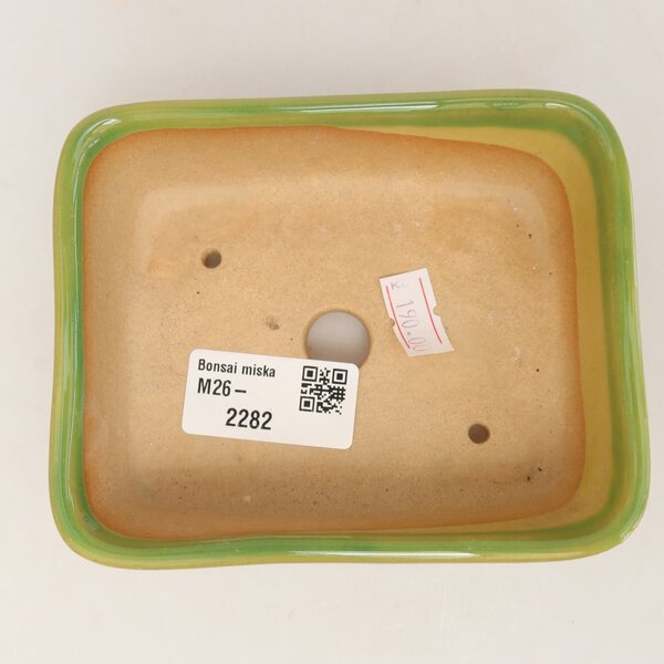 E-bonsai Keramická bonsai miska 12,5 x 9,5 x 4 cm zelená