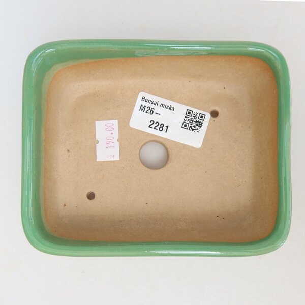 E-bonsai Keramická bonsai miska 12,5 x 9,5 x 4 cm zelená