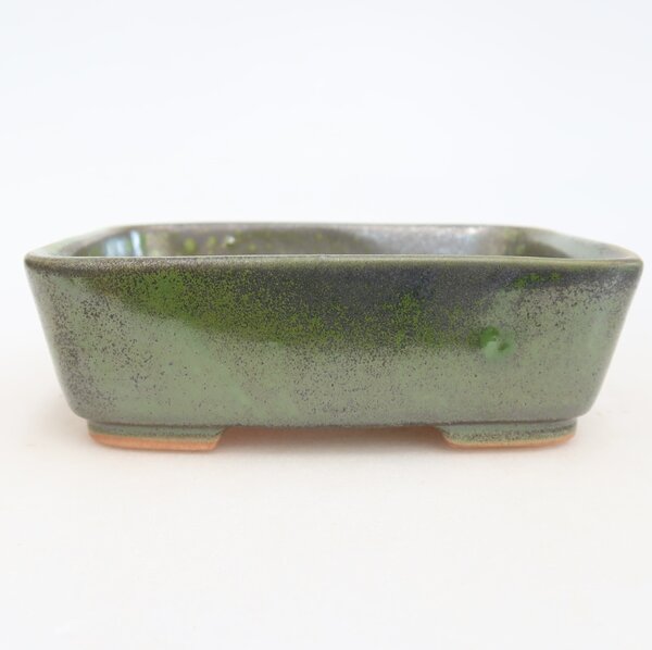 E-bonsai Keramická bonsai miska 12,5 x 9,5 x 4 cm zelená