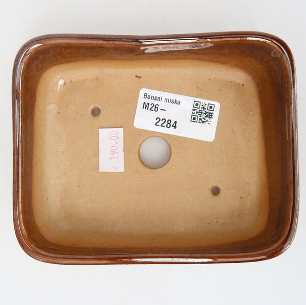 E-bonsai Keramická bonsai miska 12,5 x 9,5 x 4 cm hnědá