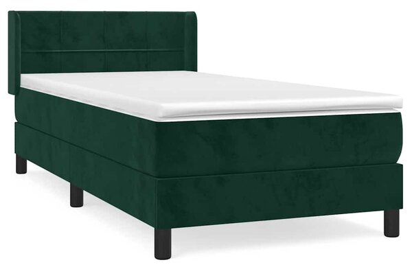 Box spring postel s matrací tmavě zelená 80 x 200 cm samet 3130928