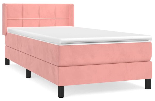 Box spring postel s matrací růžová 80 x 200 cm samet 3130930