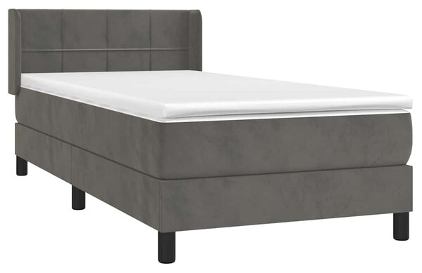Box spring postel s matrací tmavě šedá 80 x 200 cm samet 3130926