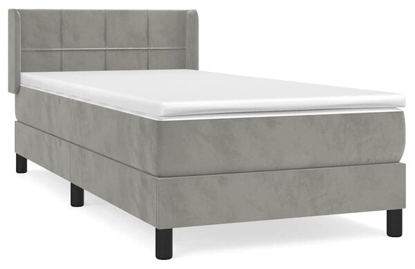 Box spring postel s matrací světle šedá 80 x 200 cm samet 3130925