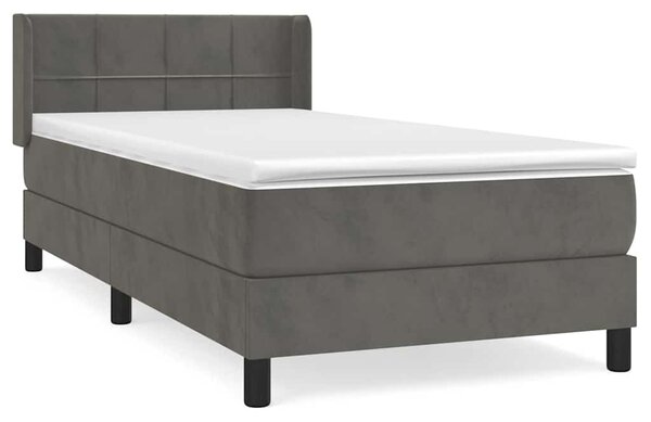 Box spring postel s matrací tmavě šedá 80 x 200 cm samet 3130926