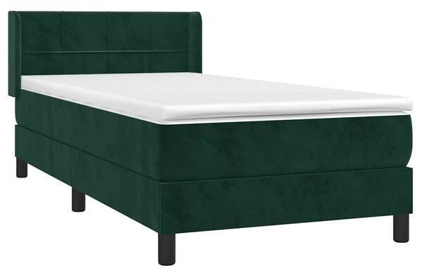 Box spring postel s matrací tmavě zelená 80 x 200 cm samet 3130928