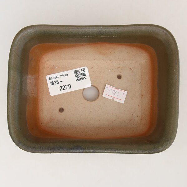 E-bonsai Keramická bonsai miska 13,5 x 10,5 x 6 cm zelená