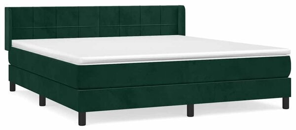 Box spring postel s matrací tmavě zelená 160x200 cm samet 3130970