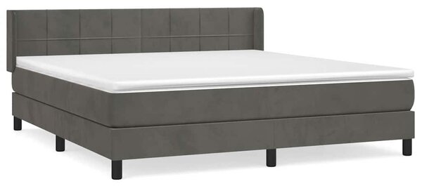 Box spring postel s matrací tmavě šedá 160x200 cm samet 3130968