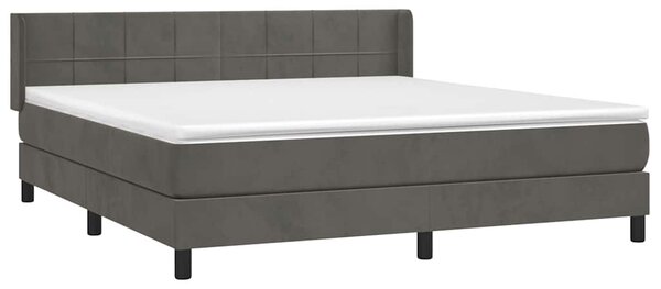Box spring postel s matrací tmavě šedá 160x200 cm samet 3130968