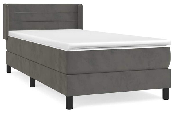 Box spring postel s matrací tmavě šedá 80 x 200 cm samet 3130986