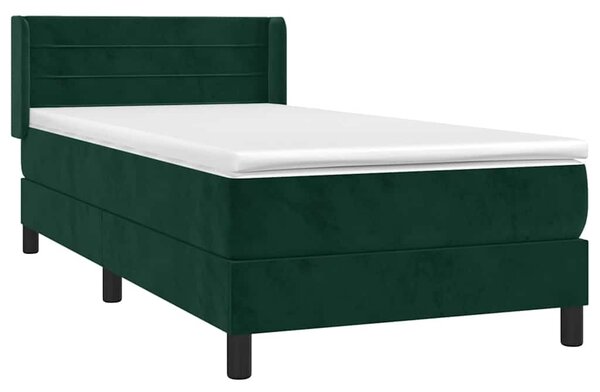 Box spring postel s matrací tmavě zelená 80 x 200 cm samet 3130988