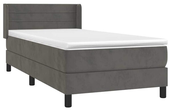 Box spring postel s matrací tmavě šedá 80 x 200 cm samet 3130986