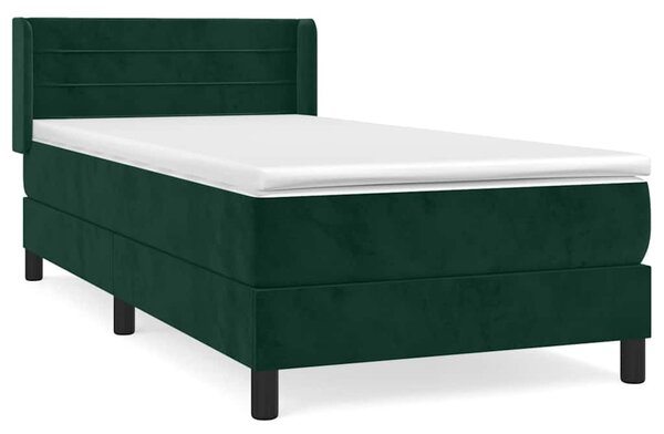 Box spring postel s matrací tmavě zelená 80 x 200 cm samet 3130988