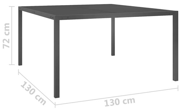 Zahradní stůl 130 x 130 x 72 cm černý ocel a sklo 313099