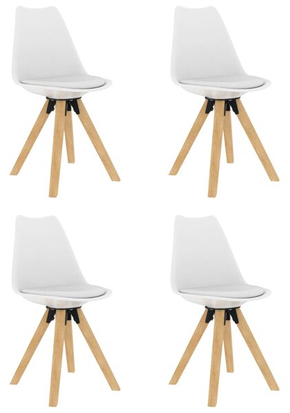 Jídelní židle 4 ks bílé PP a masivní bukové dřevo