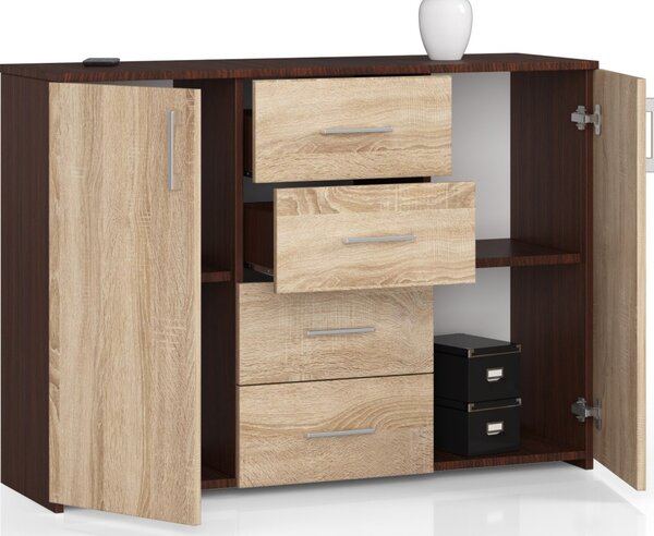 Ak furniture Komoda Torvi K 110 cm wenge/dub sonoma