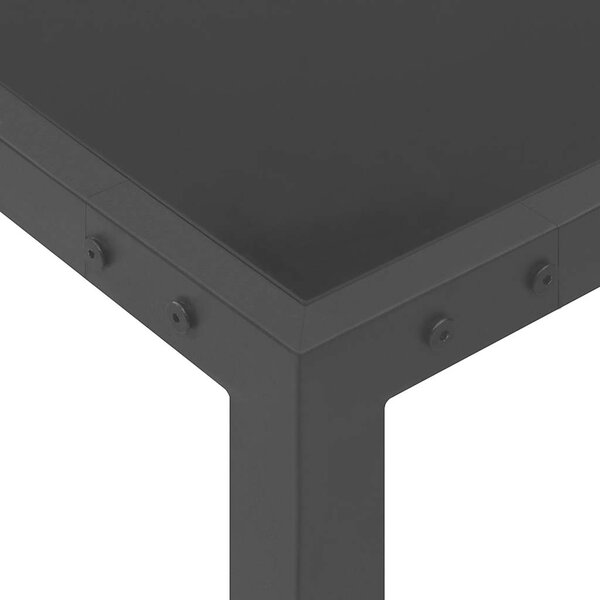 Zahradní stůl 130 x 130 x 72 cm černý ocel a sklo 313099