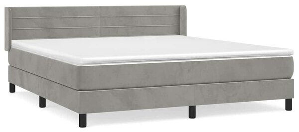 Box spring postel s matrací světle šedá 160x200 cm samet 3131027