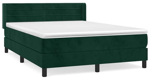 Box spring postel s matrací tmavě zelená 140x190 cm samet 3131018