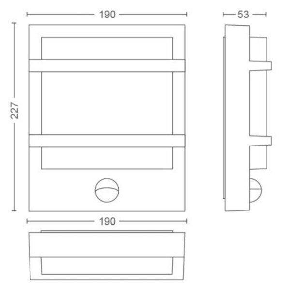 Philips LED Venkovní nástěnné svítidlo Petronia s pohybovým čidlem 17395/93/P0 antracitové 2700K