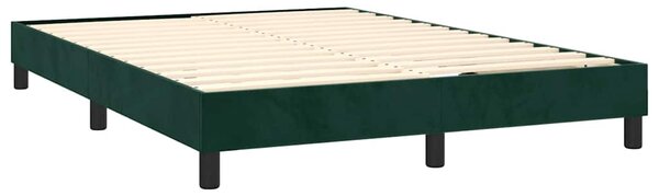 Box spring postel s matrací tmavě zelená 140x190 cm samet 3131018