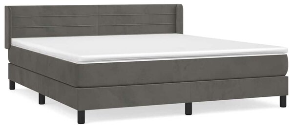 Box spring postel s matrací tmavě šedá 160x200 cm samet 3131028