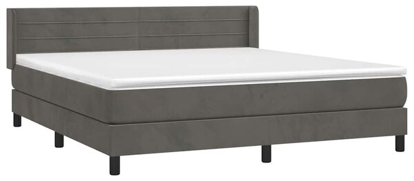 Box spring postel s matrací tmavě šedá 160x200 cm samet 3131028