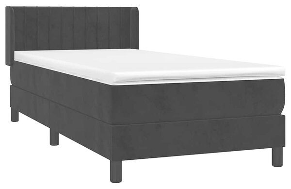 Box spring postel s matrací černá 80 x 200 cm samet 3131047