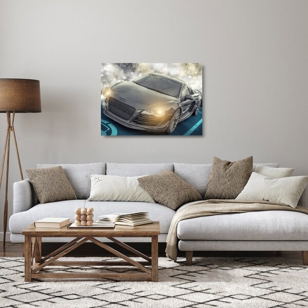 Skleněný obraz auta Audi - šedé (70x50 cm)