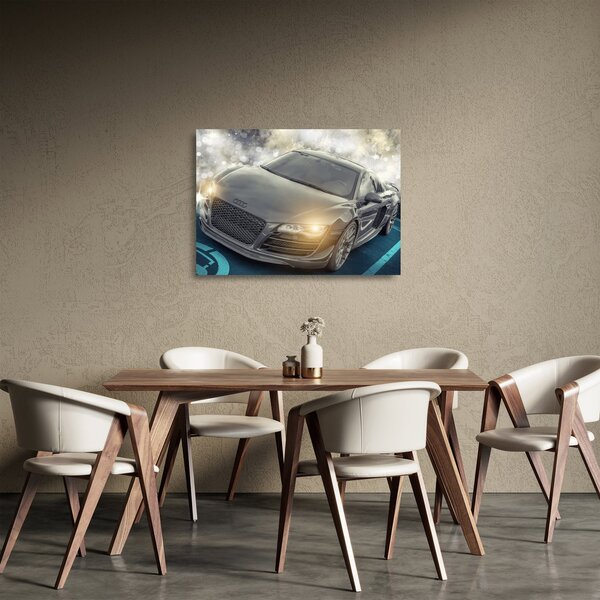 Skleněný obraz auta Audi - šedé (70x50 cm)