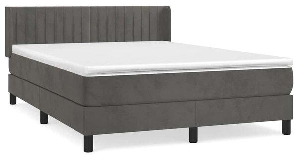 Box spring postel s matrací tmavě šedá 140x200 cm samet 3131082