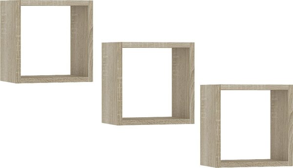Ak furniture Sada polic Kika 25x25 cm dub sonoma