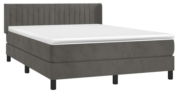 Box spring postel s matrací tmavě šedá 140x200 cm samet 3131082