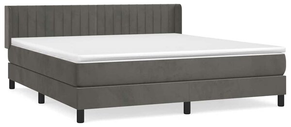Box spring postel s matrací tmavě šedá 160x200 cm samet 3131088