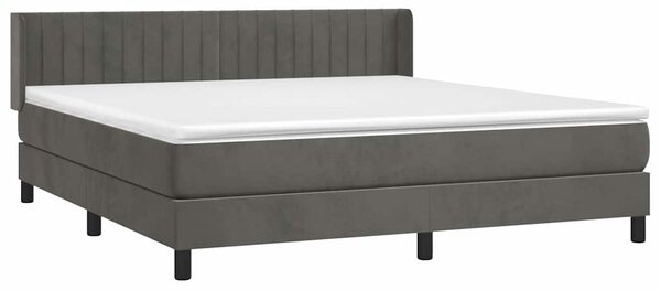 Box spring postel s matrací tmavě šedá 160x200 cm samet 3131088