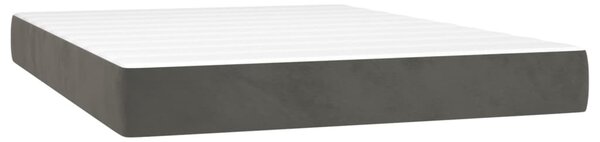 Box spring postel s matrací a LED tmavě šedá 140x200 cm samet 3136126