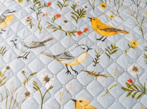 Přehoz na postel SPRING BIRDS, barevný Rozměr: 170 x 210 cm