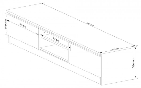 Ak furniture TV stolek Ronon 160 cm bílý/sonoma