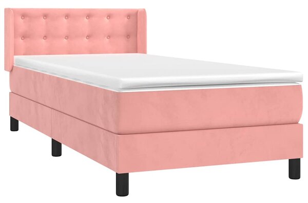 Box spring postel s matrací růžová 80 x 200 cm samet 3131170