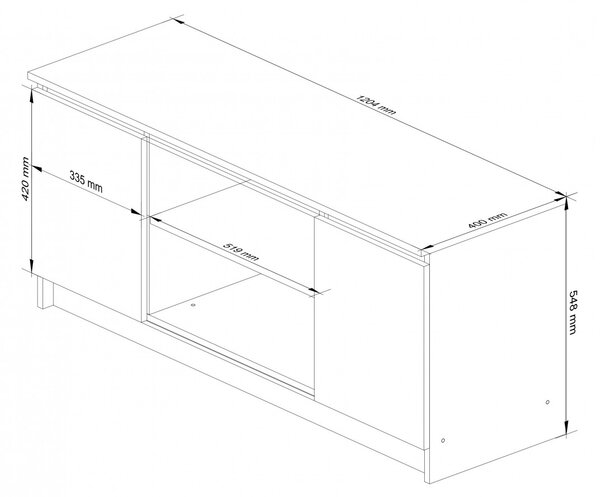 Ak furniture TV stolek Tonon 120 cm dub sonoma