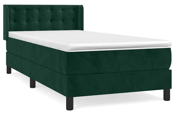 Box spring postel s matrací tmavě zelená 80 x 200 cm samet 3131168