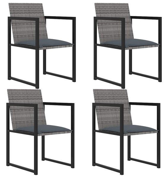 5dílný zahradní jídelní set s poduškami polyratan šedý 313117