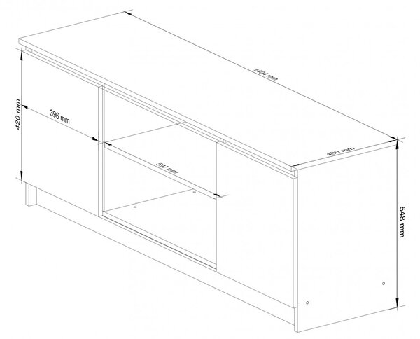 Ak furniture TV stolek Beron 140 cm olše