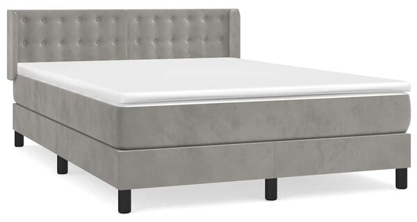 Box spring postel s matrací světle šedá 140x200 cm samet 3131201