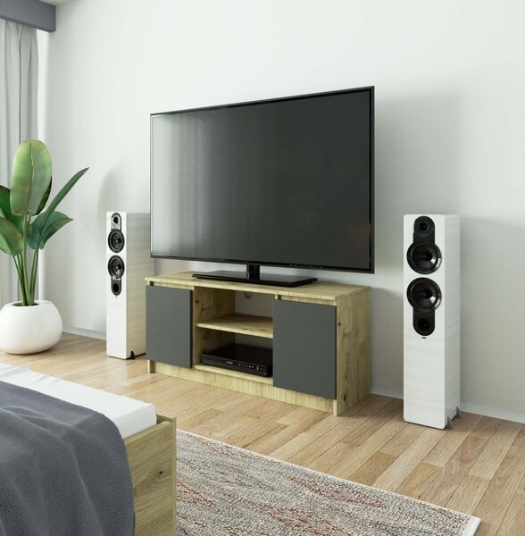 Ak furniture TV stolek Tonon 120 cm dub artisan/grafitový šedý
