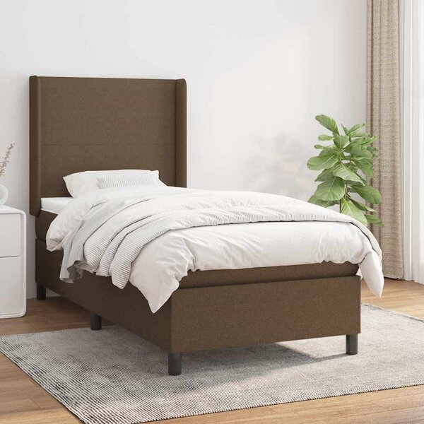 Box spring postel s matrací tmavě hnědá 80x200 cm textil 3131228