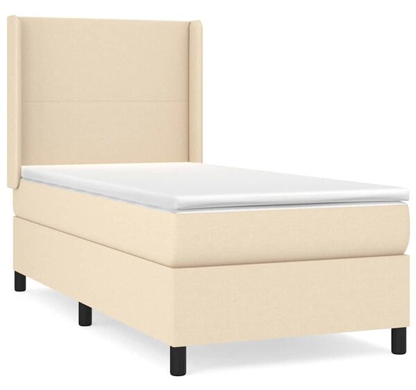 Box spring postel s matrací krémová 90x190 cm textil 3131238