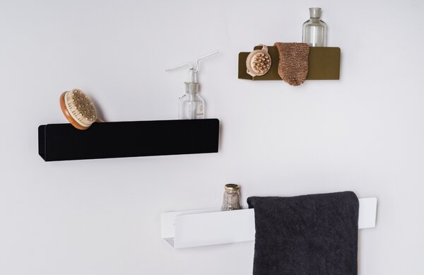 Nordic Design Černá kovová nástěnná police Londien 70 cm